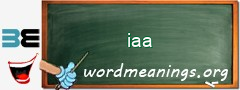 WordMeaning blackboard for iaa